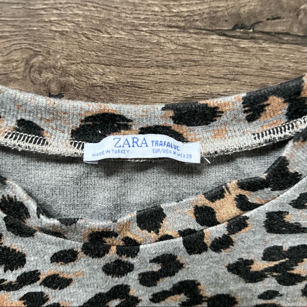 Zara Gray Leopard Mini Dress/Tunic - Picture 7 of 7